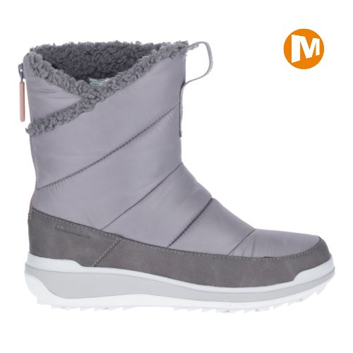 Merrell Snowcreek Sport Mid Zip Polar Waterproof Winterstiefel Damen Grau [DE-FMLIP]